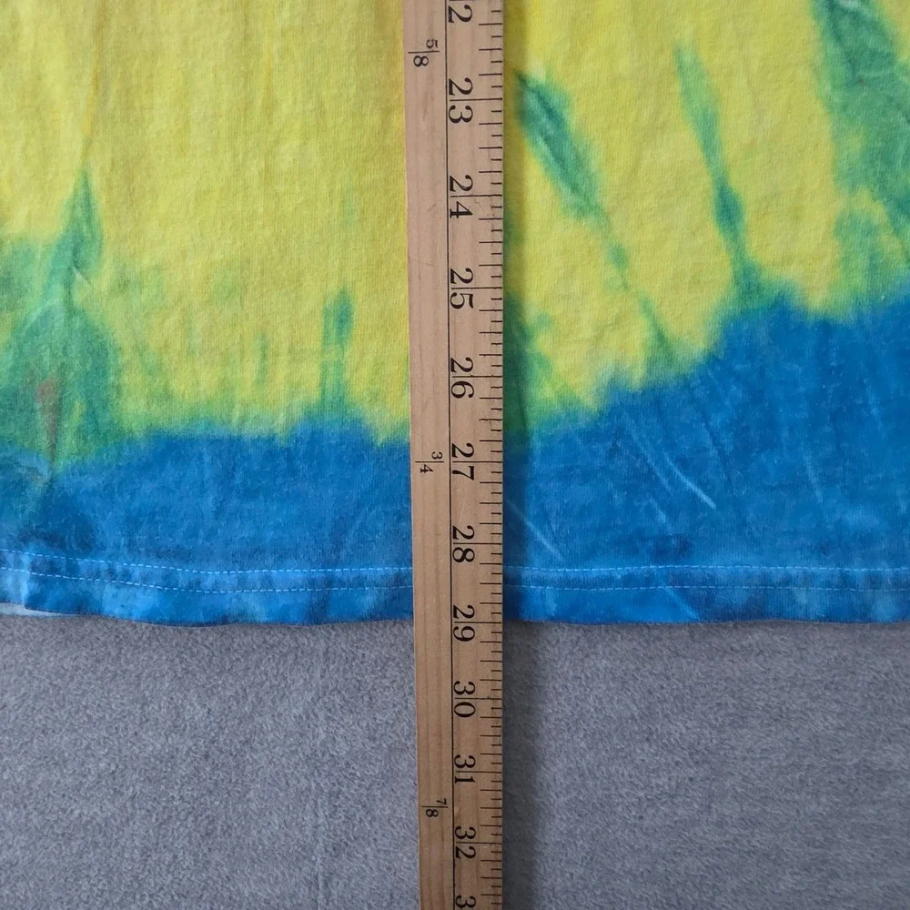 Hanes Heavyweight Mens XL Tie Dye T-Shirt Rainbow Spiral Neon Pink Yellow Blue - Picture 6 of 6